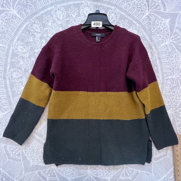 Forever 21 Sweaters - 💗👚BEAUTIFUL DESIGNER TOP SHIRT BLOUSE👚💗M FOREVER 21 MAROON YELLOW GREEN 490